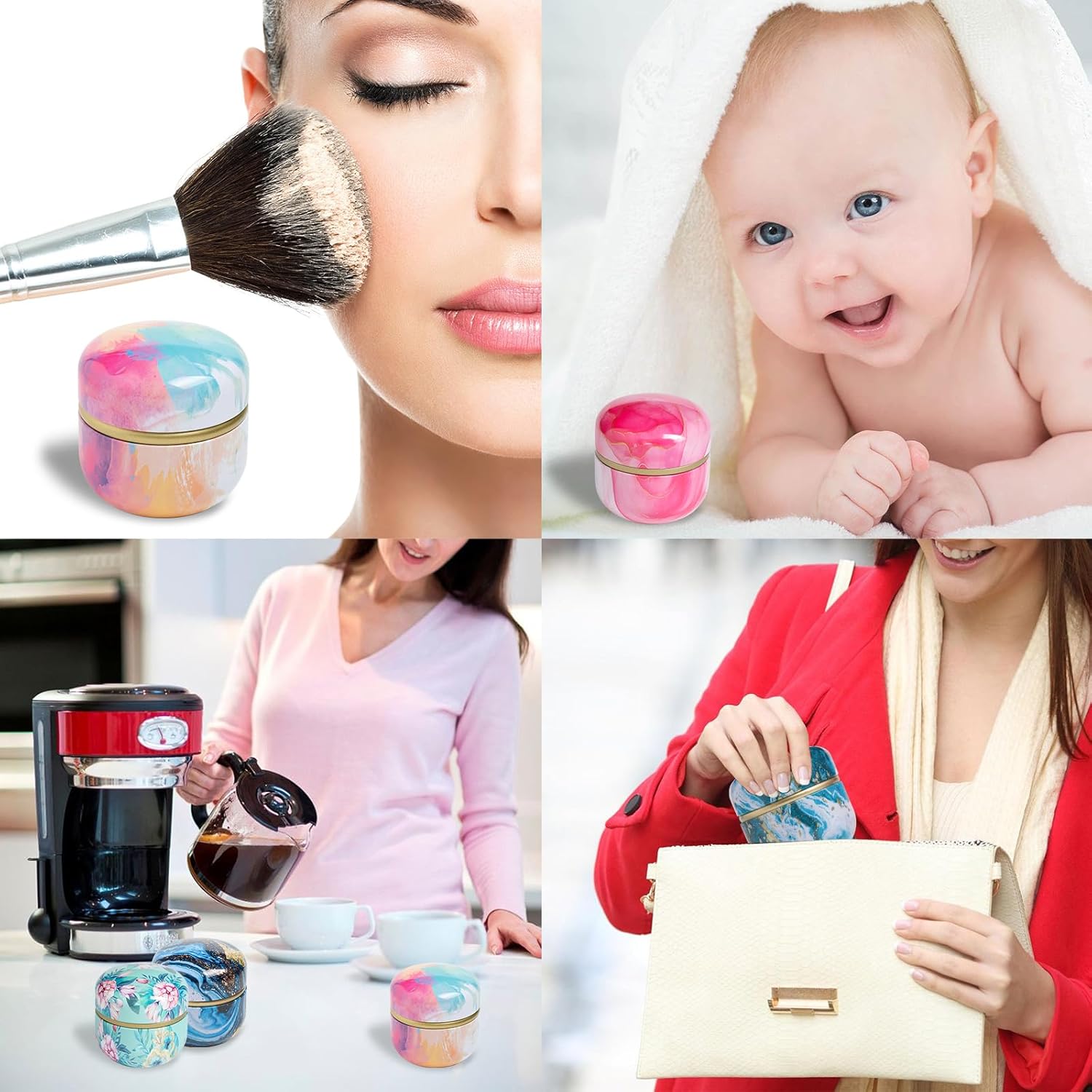 Powder Puff And Powder Container For Body Dusting Powder Case With Puff For Baby And Women,Loose Powder Containers With Puff For Travel
