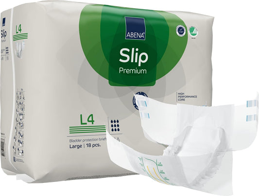 ABENA Slip Premium All-In-One Incontinence Pads For Men & Women, Eco-Labelled Womens Incontinence Pads, Mens Incontinence Pads, - Large 4, 100-150cm Waist, 4000ml Absorbency, 18PK