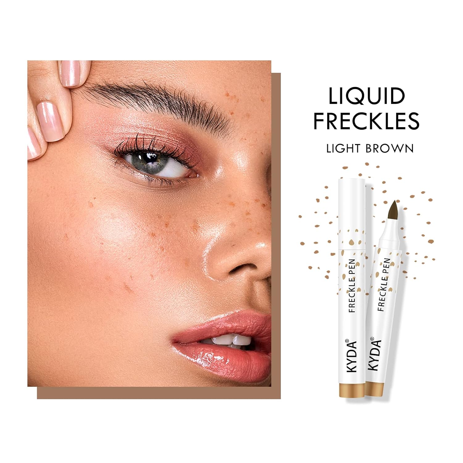Kyda 2 Pcs Freckle Makeup Pen, Natural Lifelike Freckle Makeup Pen Magic Color, Waterproof Longlasting Soft Dot Sopt, For Natural Effortless Sunkissed Make Up-Light Brown : Beauty & Personal Care