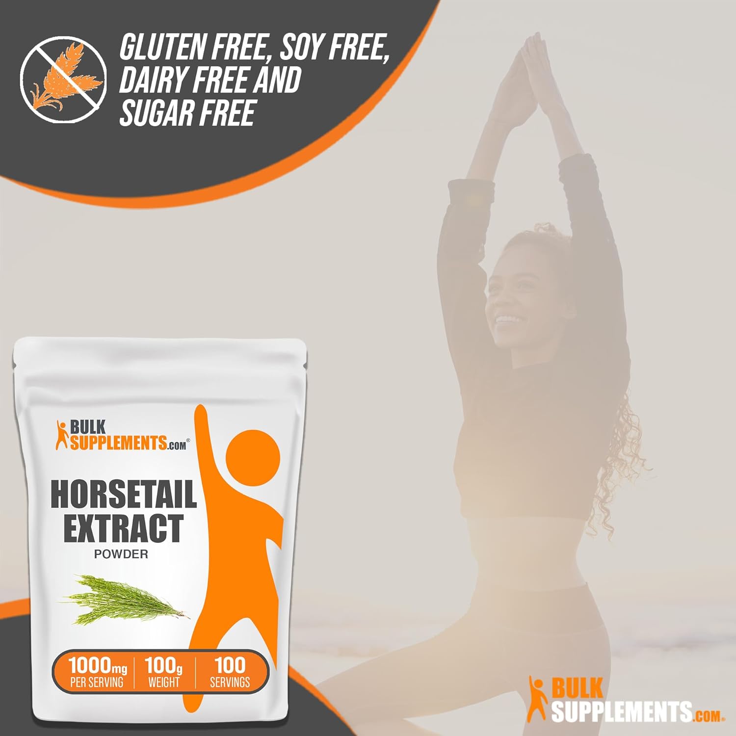 BulkSupplements.com Horsetail Extract Powder - Horsetail Supplement, from Horsetail Herb - Silica Supplements, Gluten Free, 1000mg per Serving, 100g (3.5 oz) (Pack of 1) : Health & Household