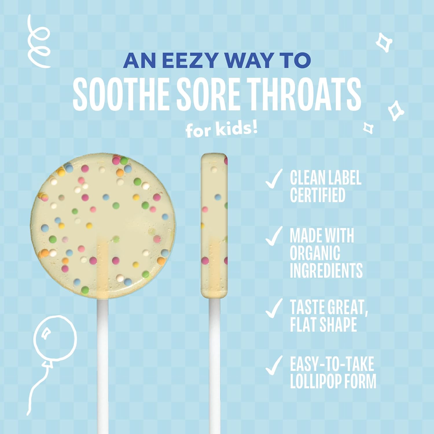 Lolleez Lollipops For Kids Sore Throat Relief, Birthday Cake Perfect For Soothing A Sore Throat While Tasting Great, Birthday Cake, 28 Count : Health & Household