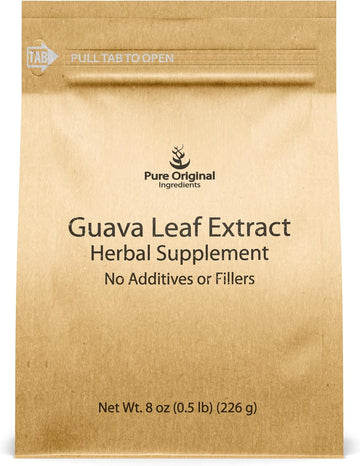 Pure Original Ingredients Guava Leaf Powder, 8 Oz, 4:1 Extract, Herbal Supplement, Pure & Undiluted