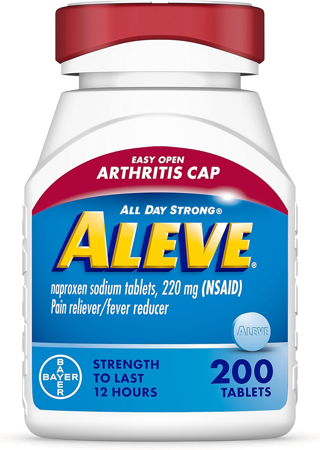 Aleve Easy Open Arthritis Cap Tablets, Naproxen Sodium For Pain Relief - 200 Count
