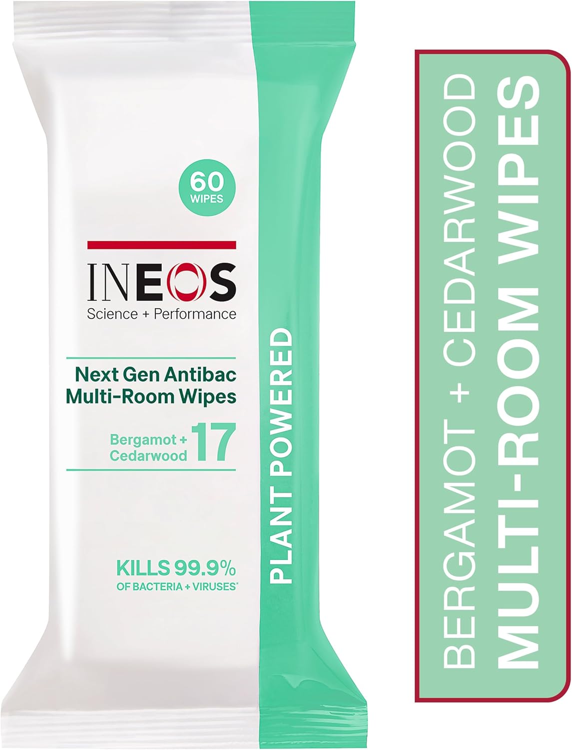 INEOS Hygienics Next-Gen Antibac Multi-Room Disinfectant Biodegradable 60 Wipes, Bergamot + Cedarwood, Kills 99.9% of Bacteria + Viruses, Plant Powered, Packaging May Vary : Amazon.co.uk: Grocery