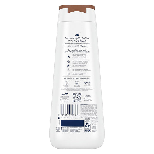 Dove Body Wash Restoring Coconut & Cocoa Butter 4 Count For Renewed, Healthy-Looking Skin Gentle Skin Cleanser That Effectively Washes Away Bacteria While Nourishing Your Skin 20 Oz