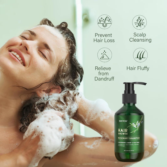 Rosemary Shampoo Conditioner Set, Rosemary Hair Growth Oil With Mint Biotin, Organic Anti Hair Loss Shampoo, Cleanse Moisturize Hair And Keep Scalp Health, 3Pcs Set Gifts For Men Women, 200Ml*2+30Ml