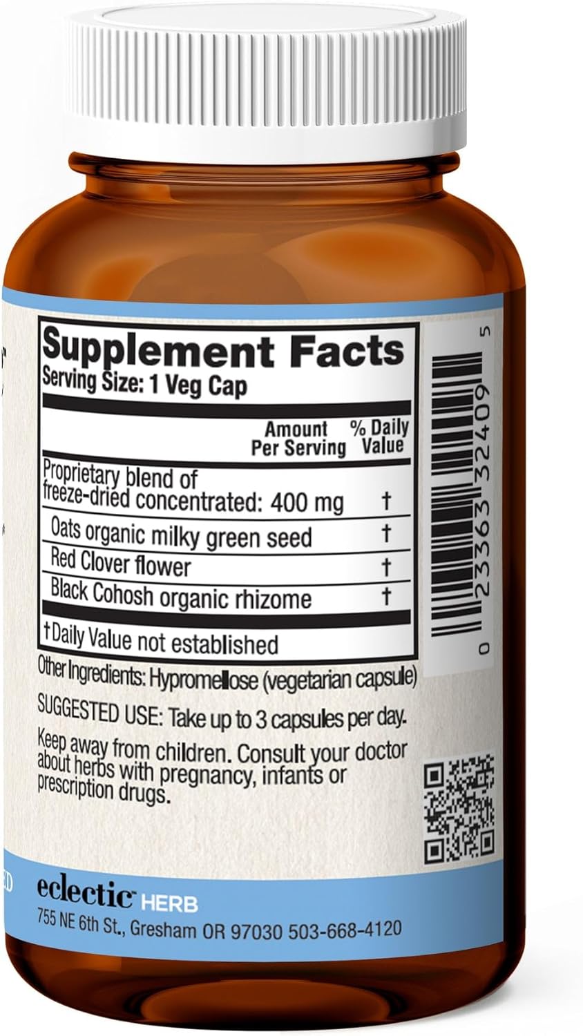 Eclectic Institute Raw Fresh Freeze-Dried Menopause Support | 45 Ct (400 Mg) : Health & Household