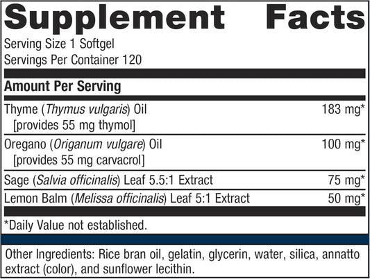 Metagenics Candibactin-Ar - Concentrated Aromatic Essential Oils - With Thyme Oil & Oregano Oil - Gut Health Supplements* - For Intestinal Microbial Balance* - Gluten-Free - 120 Softgels