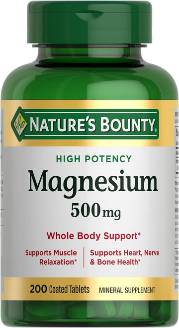 Nature'S Bounty Magnesium, Bone And Muscle Health, Whole Body Support, Tablets, 500 Mg, 200 Ct