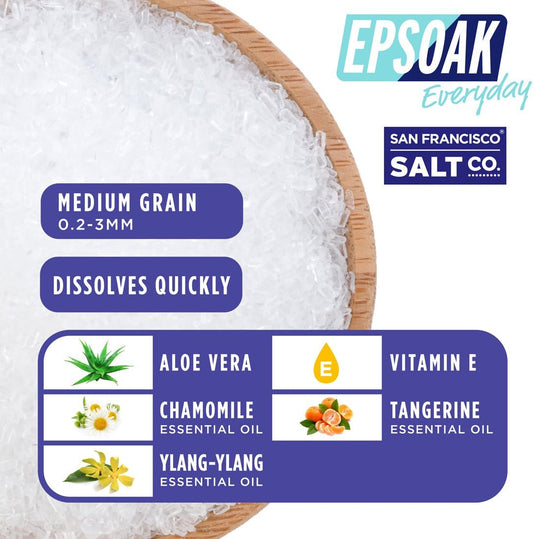 Epsoak Epsom Salt 2 Lb. Magnesium Sulfate Usp. (Qty. 1 X 2Lb. Bag), Relax + Refresh, Resealable Epsom Salt Bag, Made In The Usa, Cruelty-Free Certified