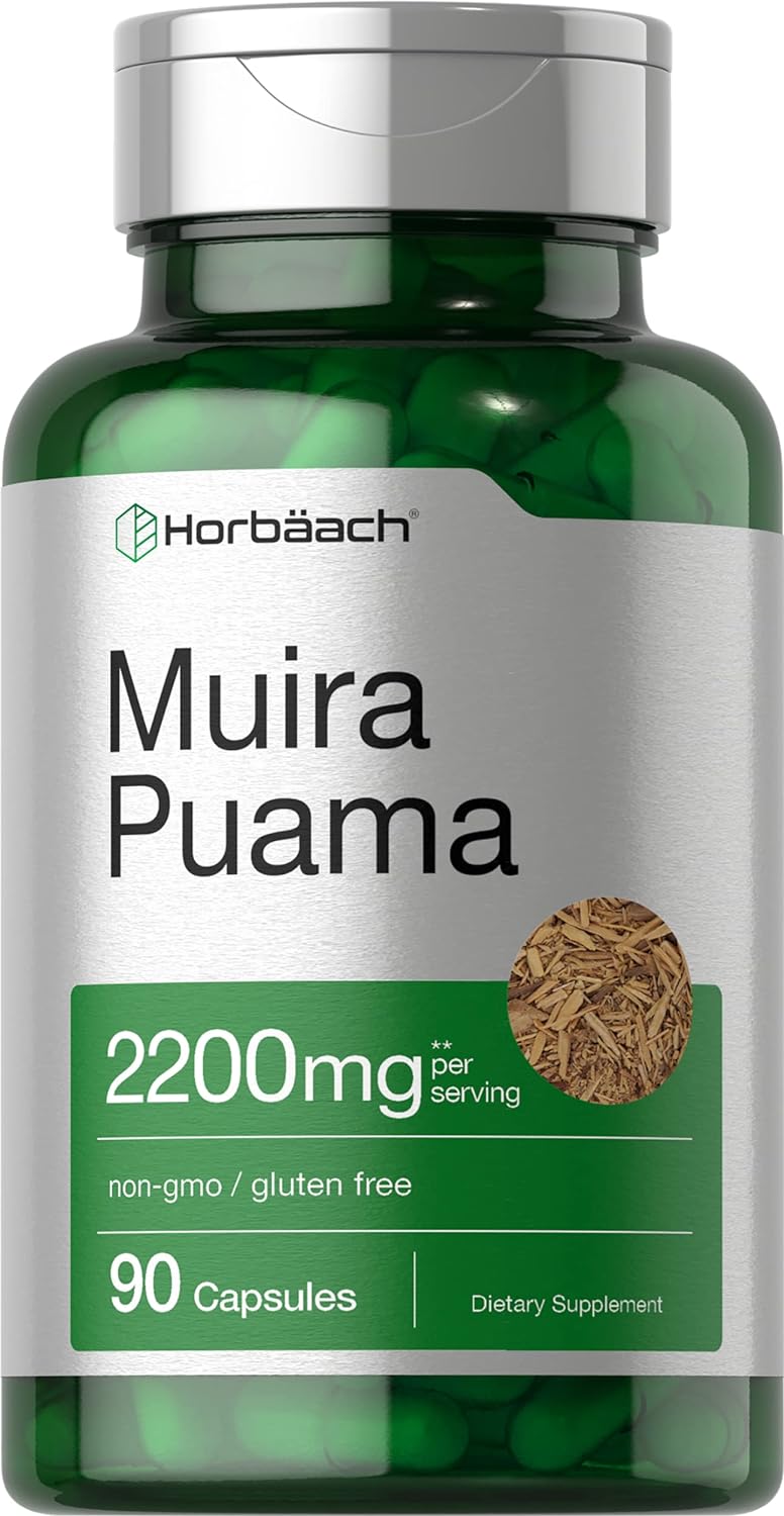 Horbäach Muira Puama Root Extract 2200 Mg | 90 Capsules | Non Gmo, Gluten Free Supplement