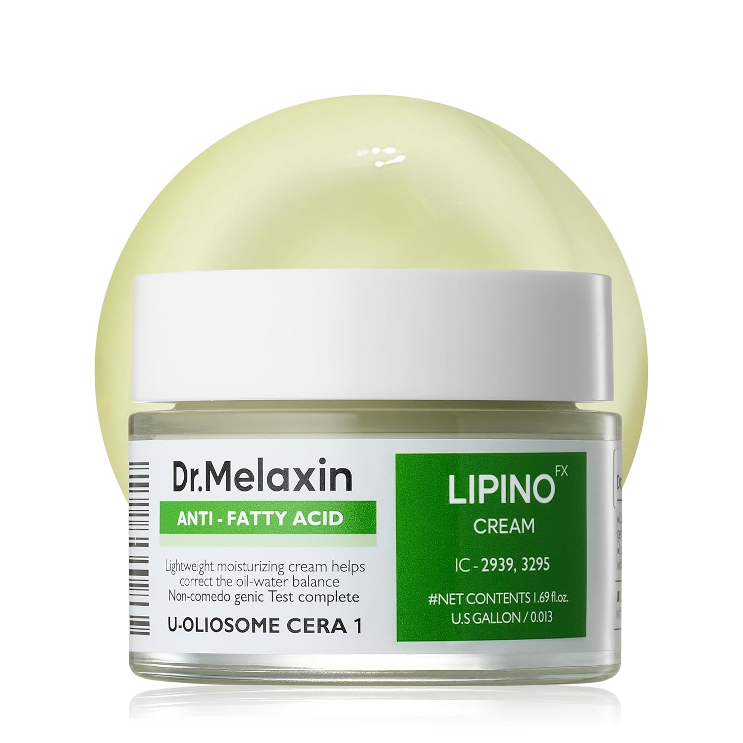 Lipino Anti-Fatty Acid Noncomedo Cream | Daily Moisturizer Face Cream With Ceramide For Oily Skin | Smooths Skin Texture & Non-Comedogenic 1.69Fl.Oz