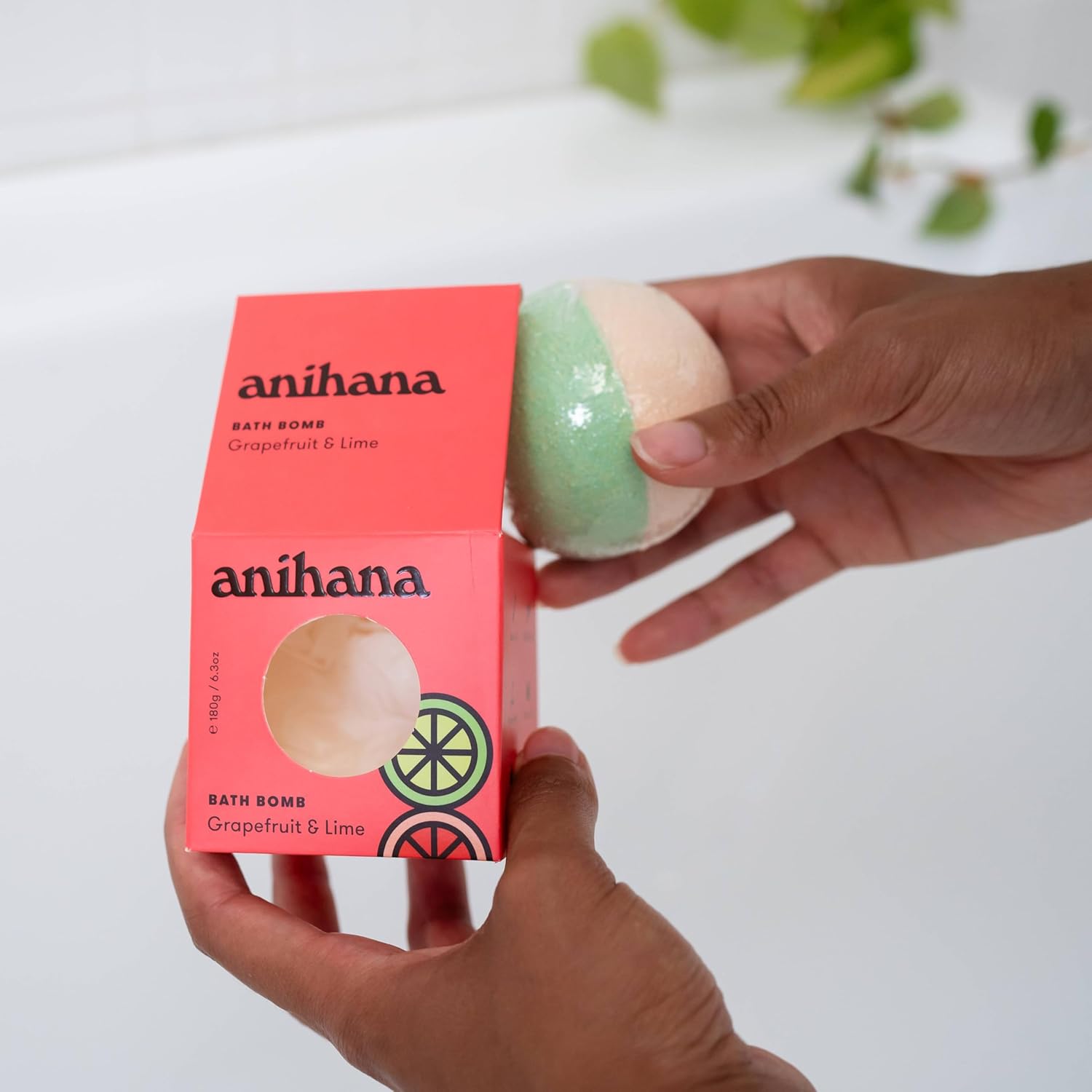 Anihana Bath Bomb With Coconut Oil, Paraben Free, Hand-Crafted Luxury Fizzers, Refreshing Grapefruit & Lime Scent, 6.3 Oz : Beauty & Personal Care
