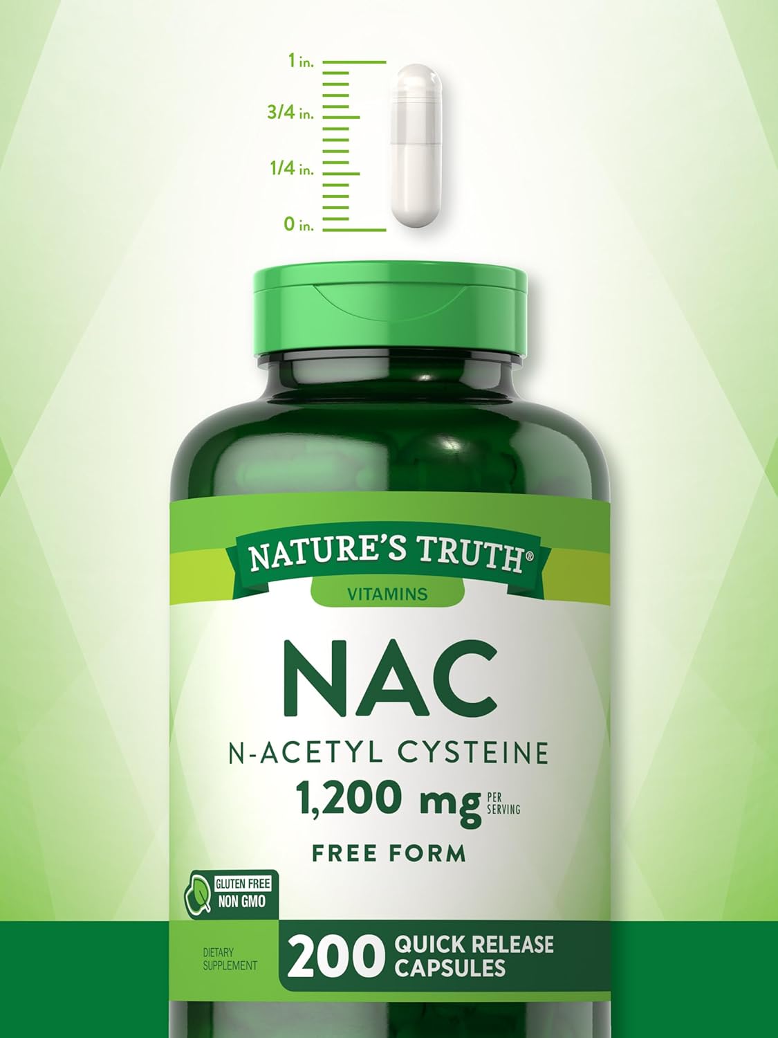 Nature's Truth NAC Supplement | N-Acetyl Cysteine | 1,200mg | 200 Capsules | Free Form Amino Acid | Non-GMO & Gluten Free Supplement : Health & Household