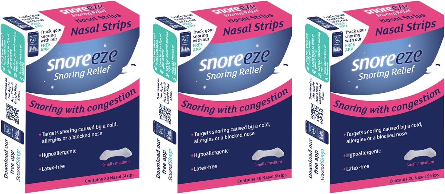 Snoreeze Anti-Snoring Nasal Spray - Hydrating Spray For Blocked Nose & Congestion Relief - Use With Mobile App To Stop Snoring - 10Ml Each - 75 Nights Use