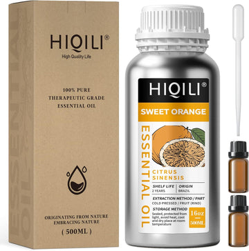 HIQILI 16 Fl Oz Orange Essential Oil, Pure and Natural for Diffuser, Skin - 500ML