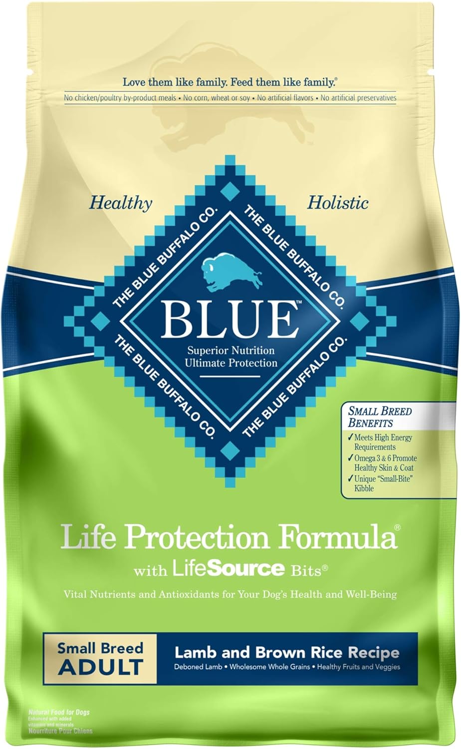 Blue Buffalo Life Protection Formula Natural Adult Small Breed Dry Dog Food, Lamb And Brown Rice 6-Lb