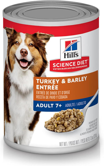 Hill's Science Diet Adult 7+, Senior Adult 7+ Premium Nutrition, Wet Dog Food, Turkey & Barley Loaf, 13 oz Can, Case of 12