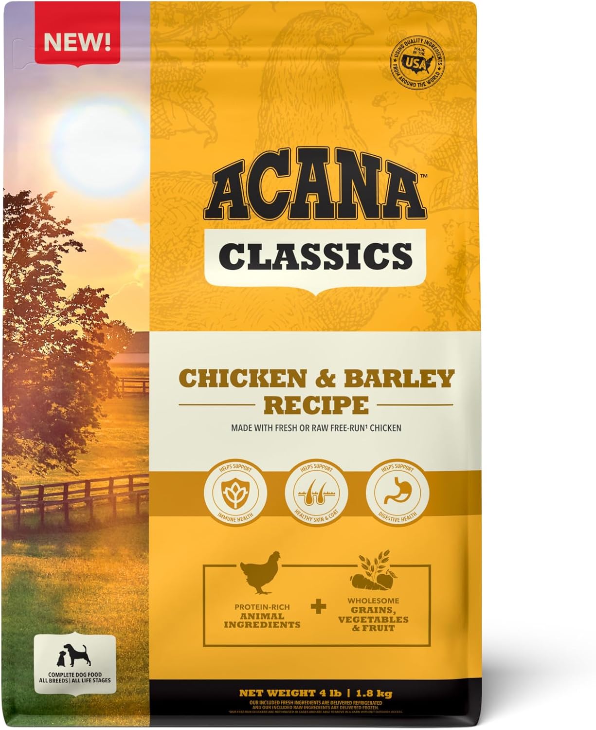 Acana™ Classics Dry Dog Food Chicken & Barley Recipe Dry Dog Food, 4Lb