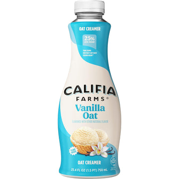 Califia Farms - Vanilla Oat Milk Coffee Creamer, 25.4 Oz, Dairy Free, Plant Based, Vegan, Gluten Free, Non Gmo, Oat Creamer, Oatmilk