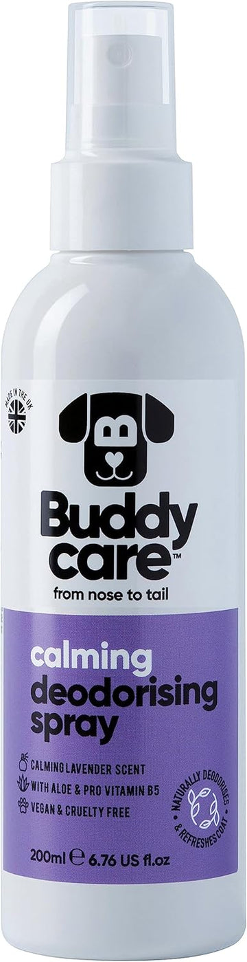 Buddycare Dog Deodorising Spray - Deodorising Spray for Dogs - With Aloe Vera and Pro Vitamin B5 (Calming Lavender, 200ml)B75008
