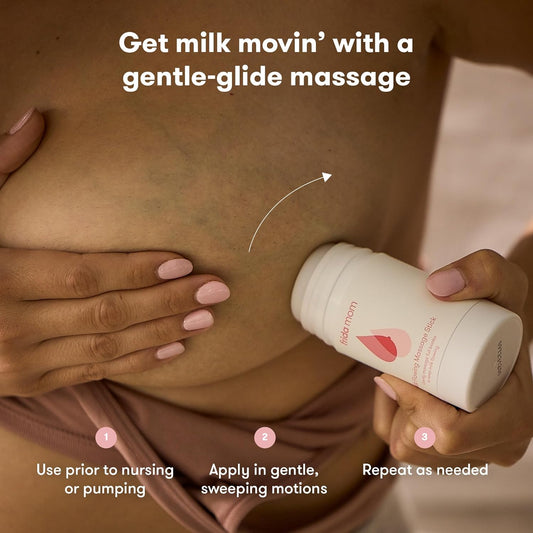 Milk Flowing Massage Stick for Breastfeeding and Nursing Moms, Infused with Chamomile + Aloe to Hydrate and Soothe