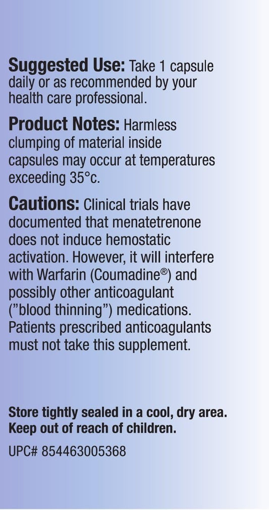 Relentless Improvement Vitamin K2 Mk4 Plus Mk7 Vegan Naturally-Derived