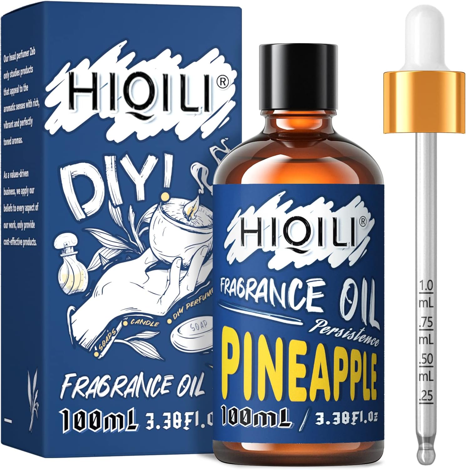 HIQILI Pineapple Essential Oil - Pure Fruit Fragrance Oil for Diffuser, Freshing, Candle Soap Lotion Making, Home Scent, 3.38 Fl Oz Halloween Thanksgiving Gift