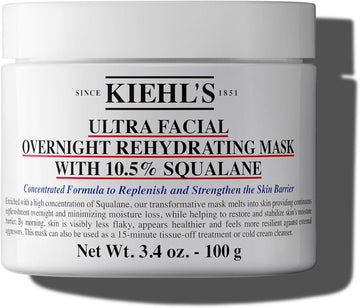Kiehl'S Ultra Facial Overnight Hydrating Face Mask With 10.5% Squalane, Fragrance-Free, 100G