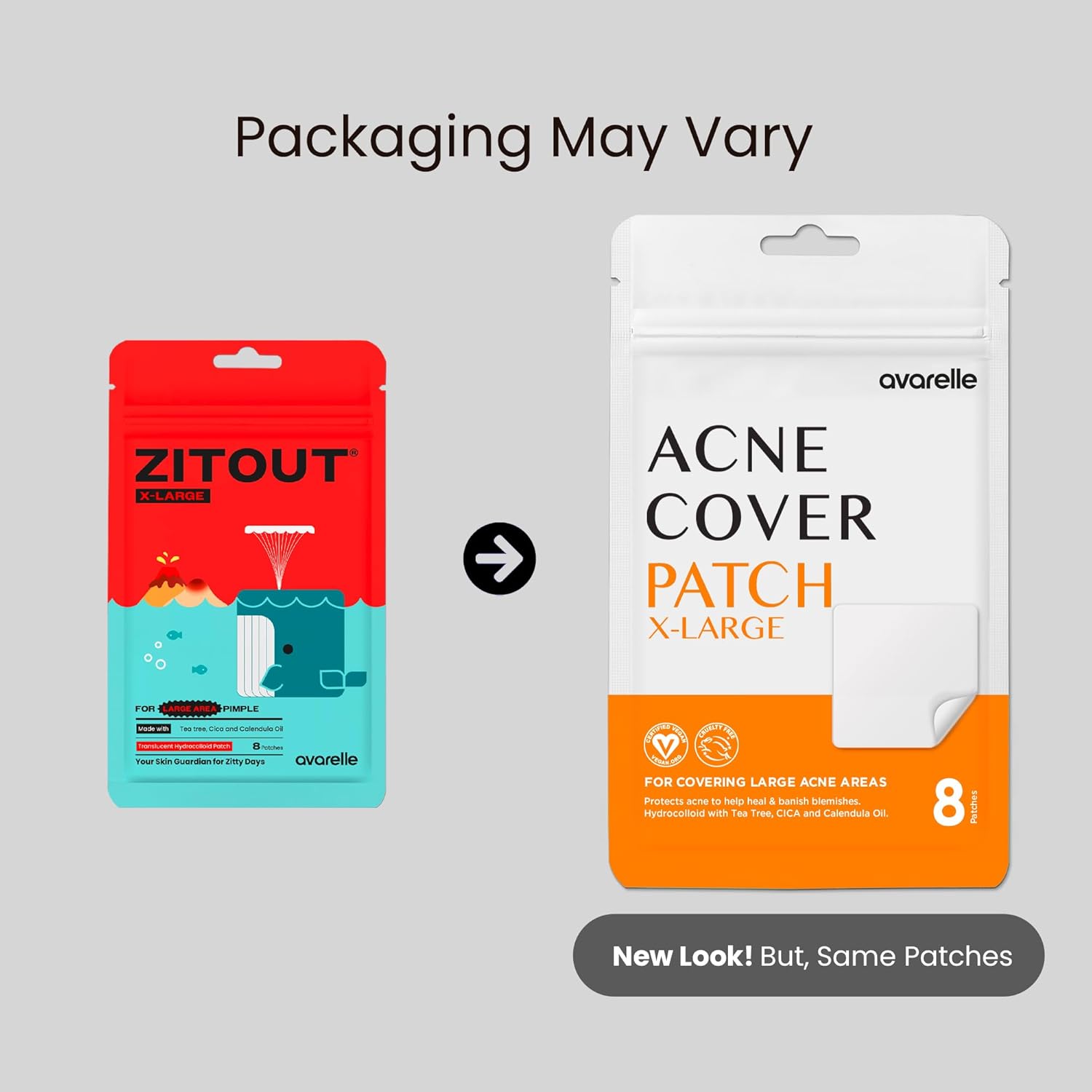 Avarelle Acne Patches Xl, Fsa Hsa Acne Cover Patch Large | Pimple Patches For Face Cheek & Nose (8 Count) | Large Hydrocolloid Acne Treatment With Tea Tree, Calendula, & Cica : Beauty & Personal Care