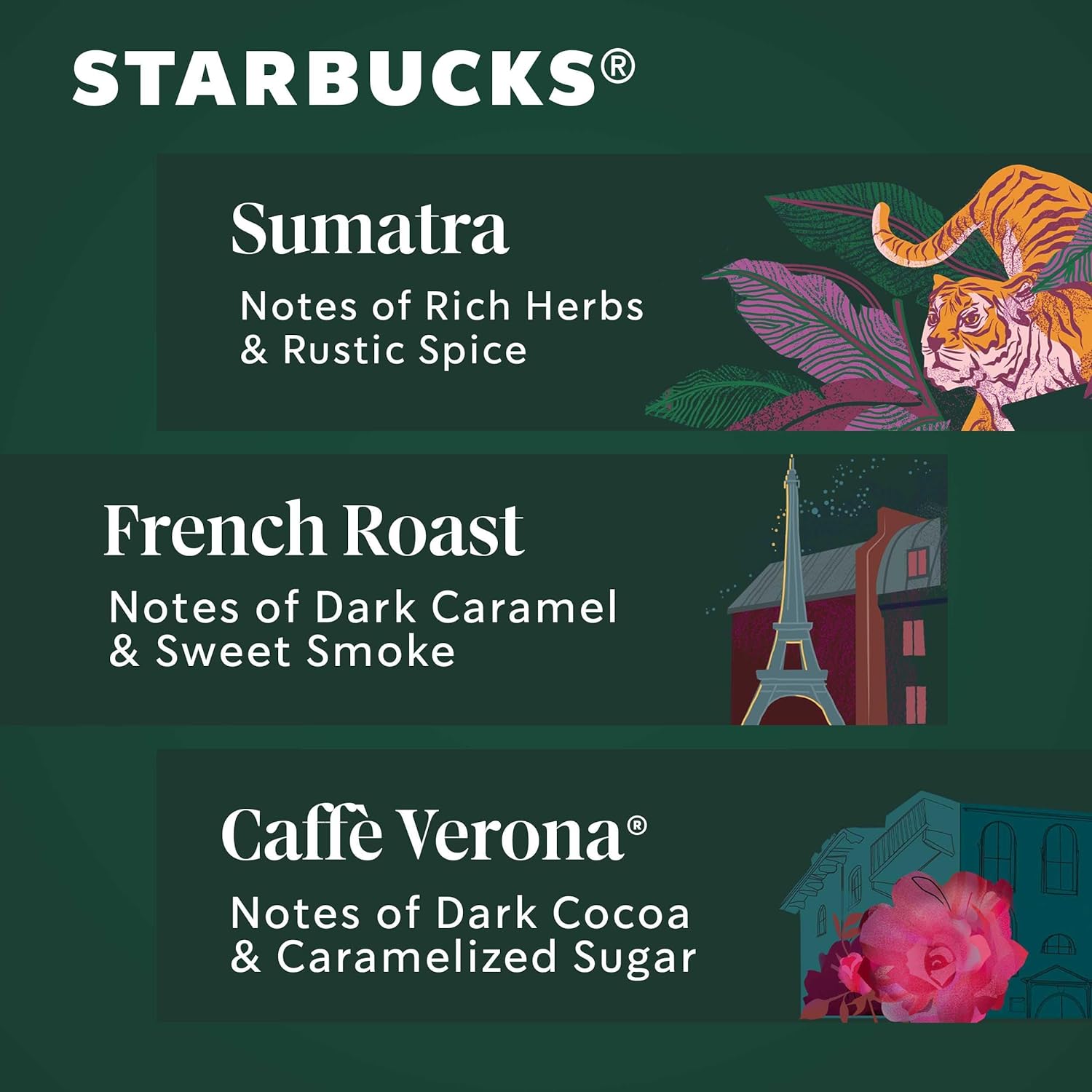 Starbucks Dark Roast Whole Bean Coffee — Variety Pack — 3 bags (12 oz each) : Everything Else
