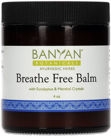 Banyan Botanicals Breathe Free Balm – 99% Organic, Natural Chest Rub with Eucalyptus & Menthol Crystals ­­– for Respiratory Relief & Easy Breathing – . – Non GMO Sustainably Sourced Vegetarian