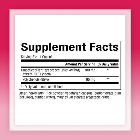 Natural Factors, Grapeseedrich Grape Seed Extract, Antioxidant Support For Healthy Inflammatory Response, 90 Capsules