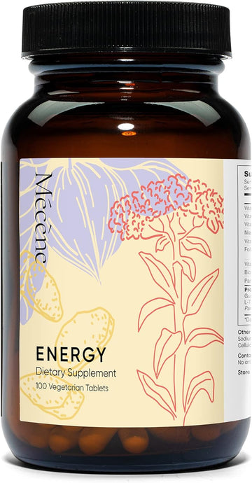 Mecene Guarana Caffeine Pills - Natural Energy Supplement With Vitamin B12, B1, B2, B6, L-Theanine, 100 Vegetarian No Doze Caffeine Tablets