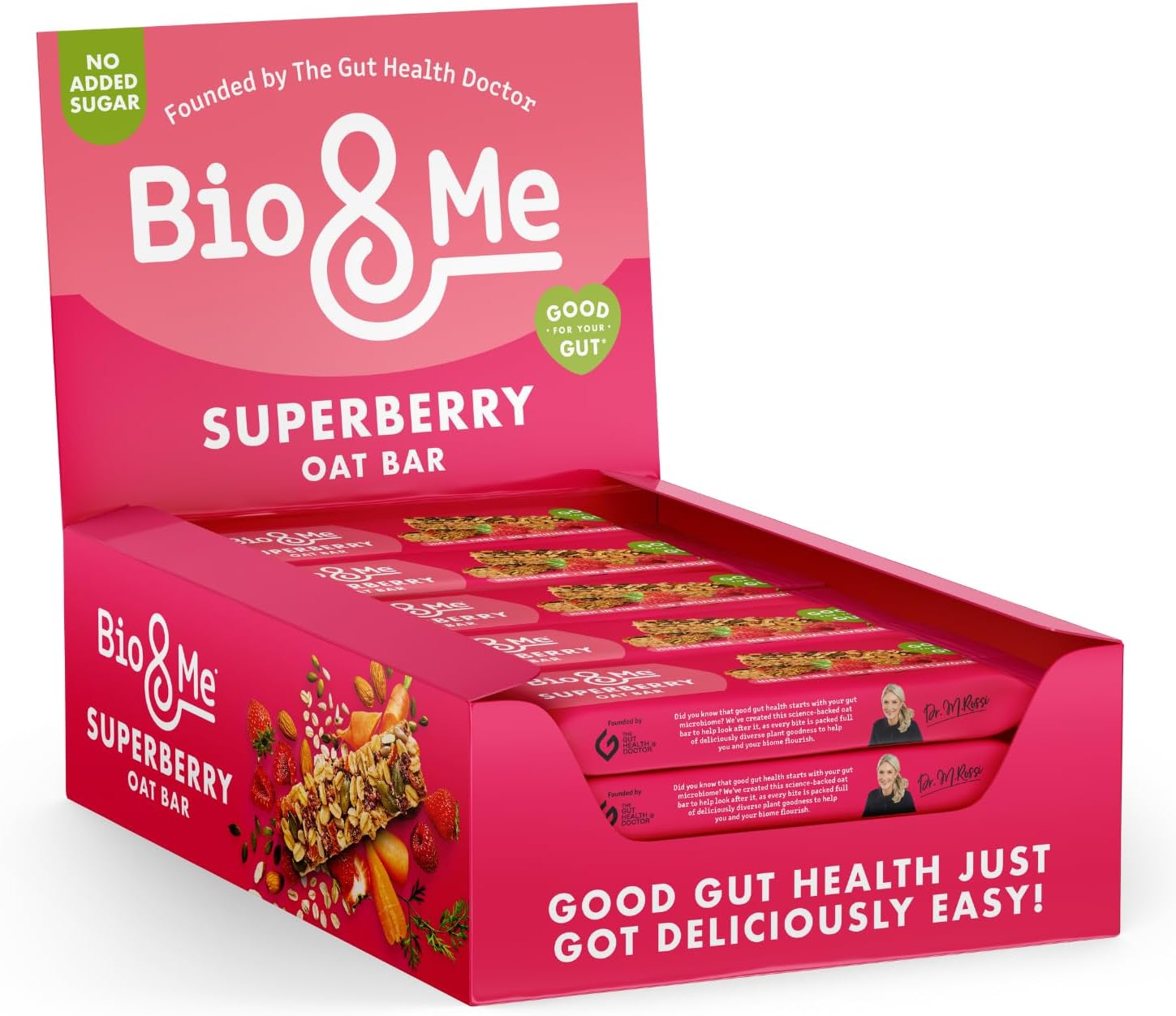Bio&Me: Toffee Apple Gut-Loving Oat Bars (18 X 38G) - On-The-Go Snack - Good Gut Health