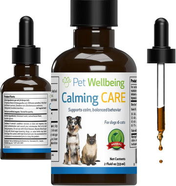 Pet Wellbeing Calming Care For Cats - Vet-Formulated - Supports Calm & Relaxed Nervous System - Natural Herbal Supplement 2 Oz (59 Ml)
