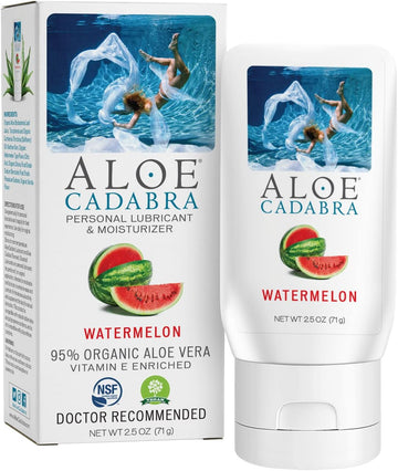 Aloe Cadabra Personal Lube, Organic Lubricant for Her, Him & Couples, Watermelon 2.5 Ounce