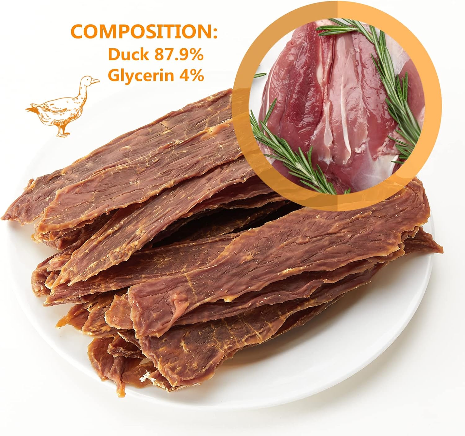 Jungle Calling Dog Treats, Duck Jerky for Dogs, Slow Roasted Snacks for Medium and Large Dogs Chewy Training Treats, 10.6 oz : Pet Supplies