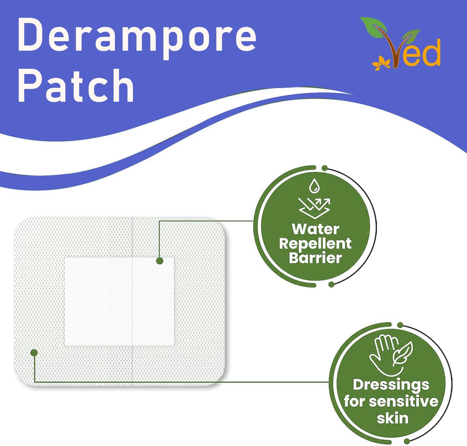 VED Dermapore Waterproof Adhesive Wound Dressing- Suitable for cuts and grazes, Diabetic Leg ulcers, venous Leg ulcers, Small Pressure sores- Medium, 9 x 25cm (Pack of 25) : Amazon.co.uk: Health & Personal Care