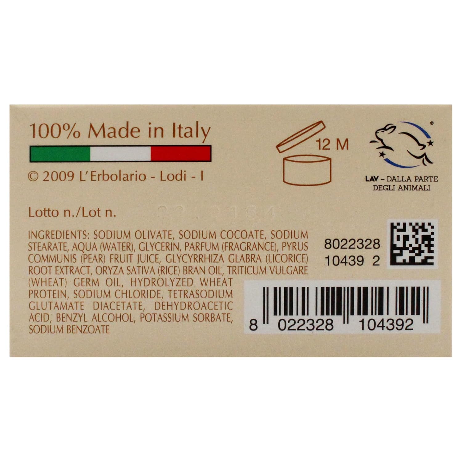 L'Erbolario Perfumed Bar Soap – Gently Scented Body And Hand Soap Bar – Moisturizing And Nourishing With Natural Extracts – Legni Fruttati - 3.5 Oz : Eau De Parfums : Beauty & Personal Care