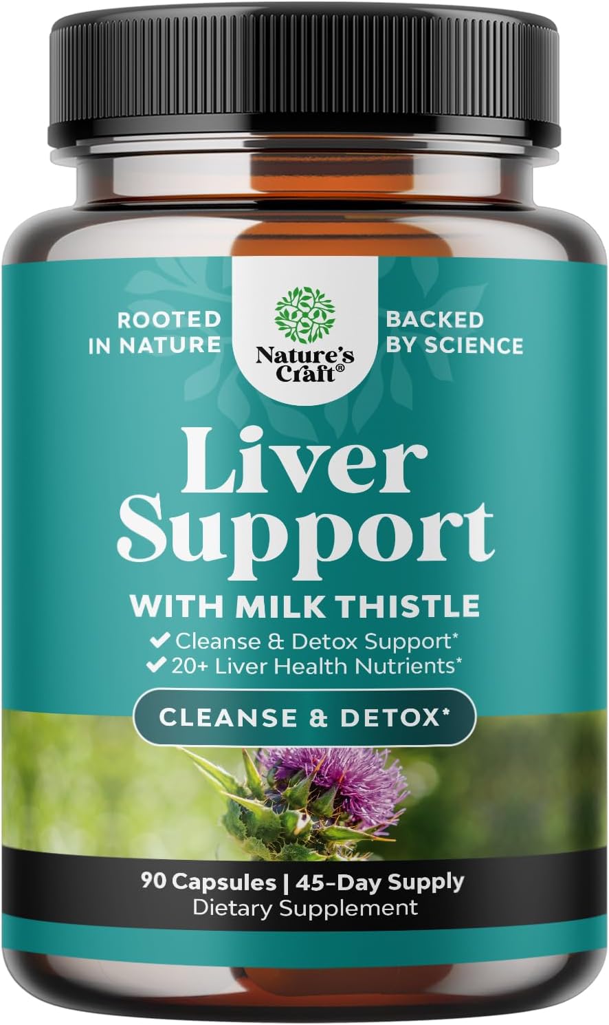 Liver Cleanse Detox & Repair 90 Capsules - Herbal Liver Support Milk Thistle Supplement - Silymarin Milk Thistle Supplements With Dandelion Root, Choline, Beetroot & Artichoke Extract