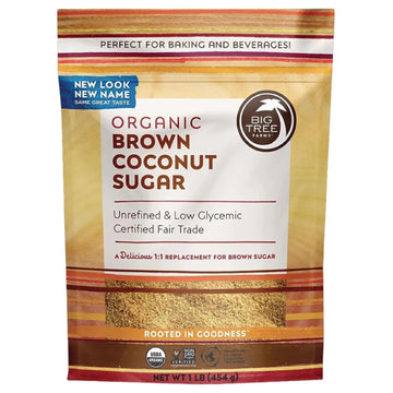 Big Tree Farms Organic Brown Coconut Sugar - Coconut Palm Sugar, Unrefined, Fine Crystals, Sugar Replacement, Perfect For Baking - 2 Pound (Pack Of 1)