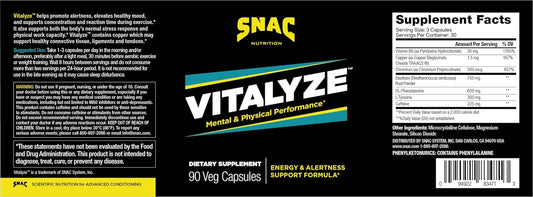 Snac Vitalyze Mental Alertness And Physical Performance Energy Enhancer, 90 Capsules