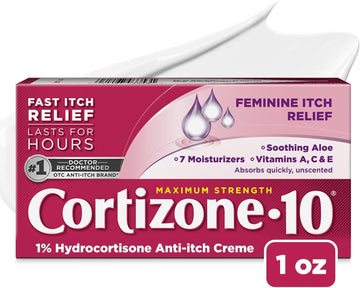 Cortizone 10 Maximum Strength Feminine Itch Cream, 1% Hydrocortisone, 1 oz