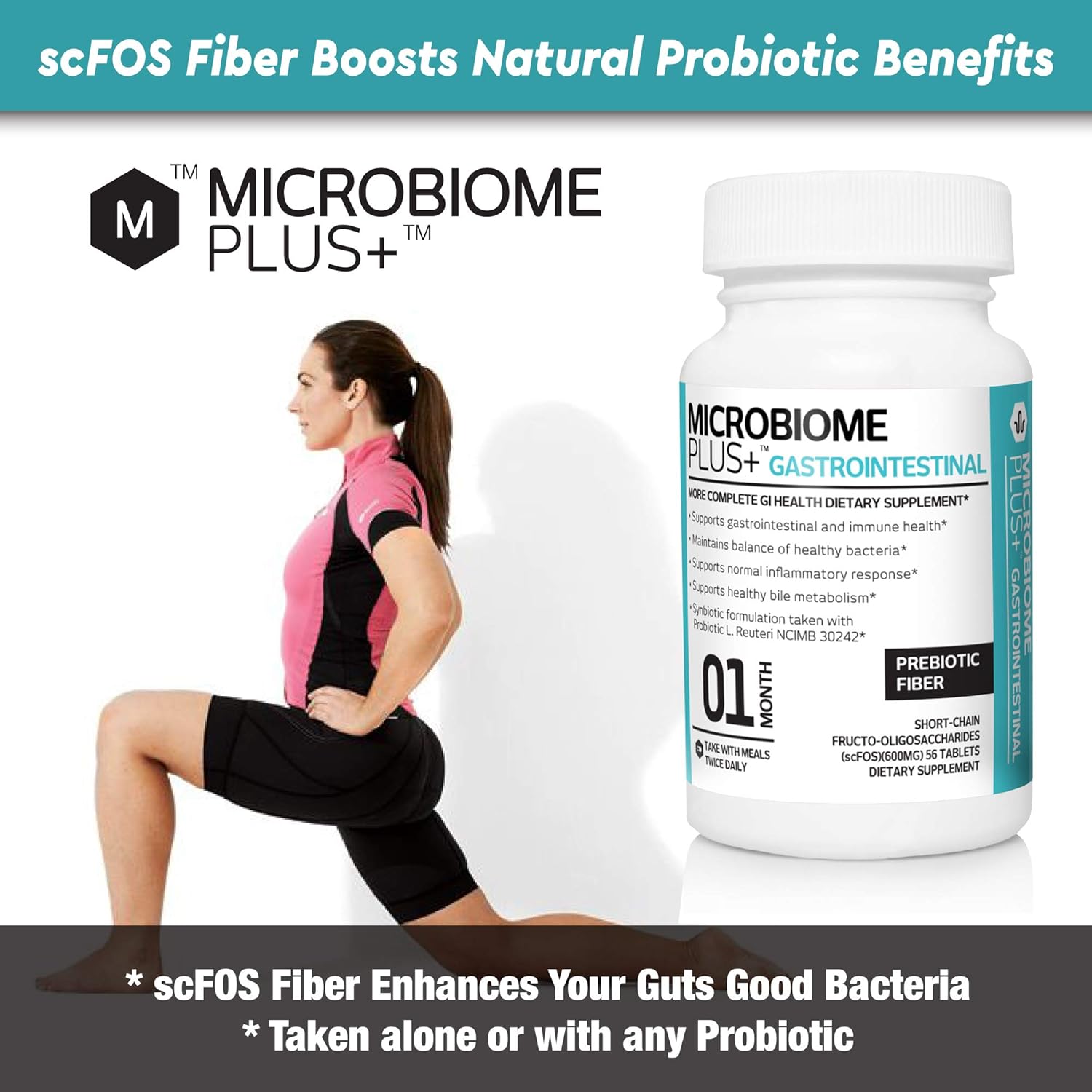 Microbiome Plus Prebiotics Scfos Prebiotic Fiber, Boosts Probiotic Benifits, Gi Digestive Supplements, Allergy Safe And Gluten-Free For Men And Women (1 Month Supply) (1) : Health & Household