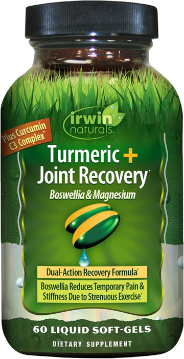 Irwin Naturals Turmeric + Joint Recovery Post-Workout Recovery With Boswellia & Magnesium - 60 Liquid Softgels