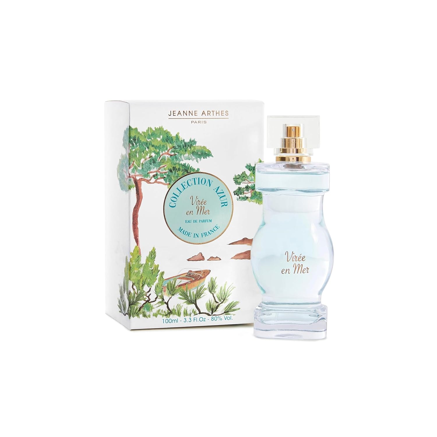 French Way Of Life, Collection Azur, Virée En Mer Eau De Parfum, Spray Perfume For Women, Fresh & Floral, Notes Of Lemon Zest, Lily Of The Valley, Peach, Made In France, 3.38 Fl.Oz