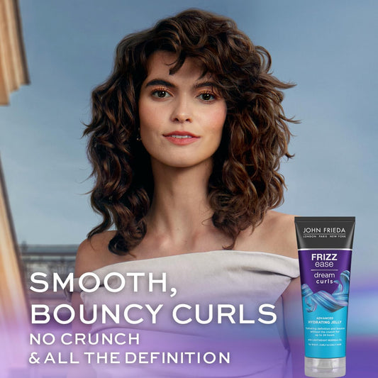 John Frieda Dream Curls Advanced Hydrating Jelly, No-Crunch Curl Gel With 24-Hour Hold, 200Ml
