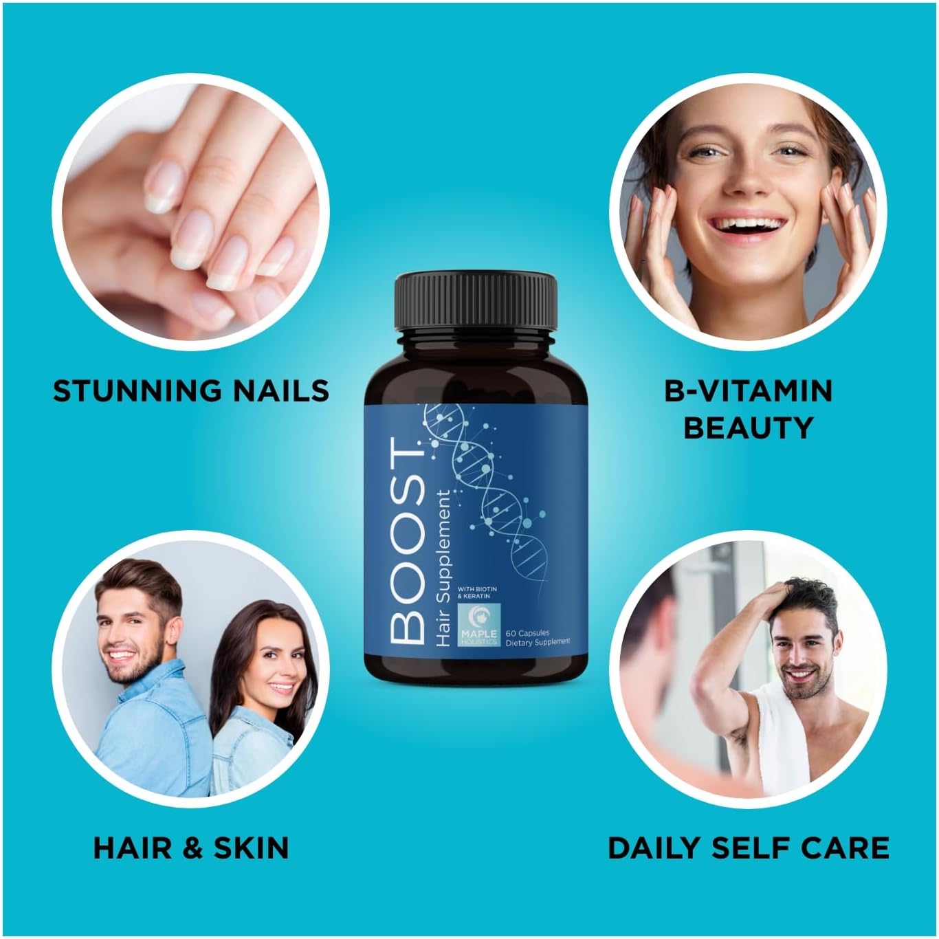 Biotin and Collagen Supplement for Women & Men - Hair Growth Supplement with Saw Palmetto Horsetail Biotin Collagen Keratin and More DHT Blocker Hair Growth Vitamins for Women & Men (1 Month) : Beauty & Personal Care