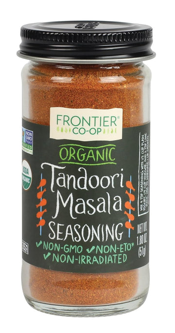 Frontier Co-Op Organic Tandoori Masala Seasoning, 1.8 Ounce Jar, Paprika, Cumin, Coriander, Garlic, Ginger, Cardamom, Kosher